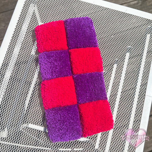 Pink and Purple Checkered Coaster