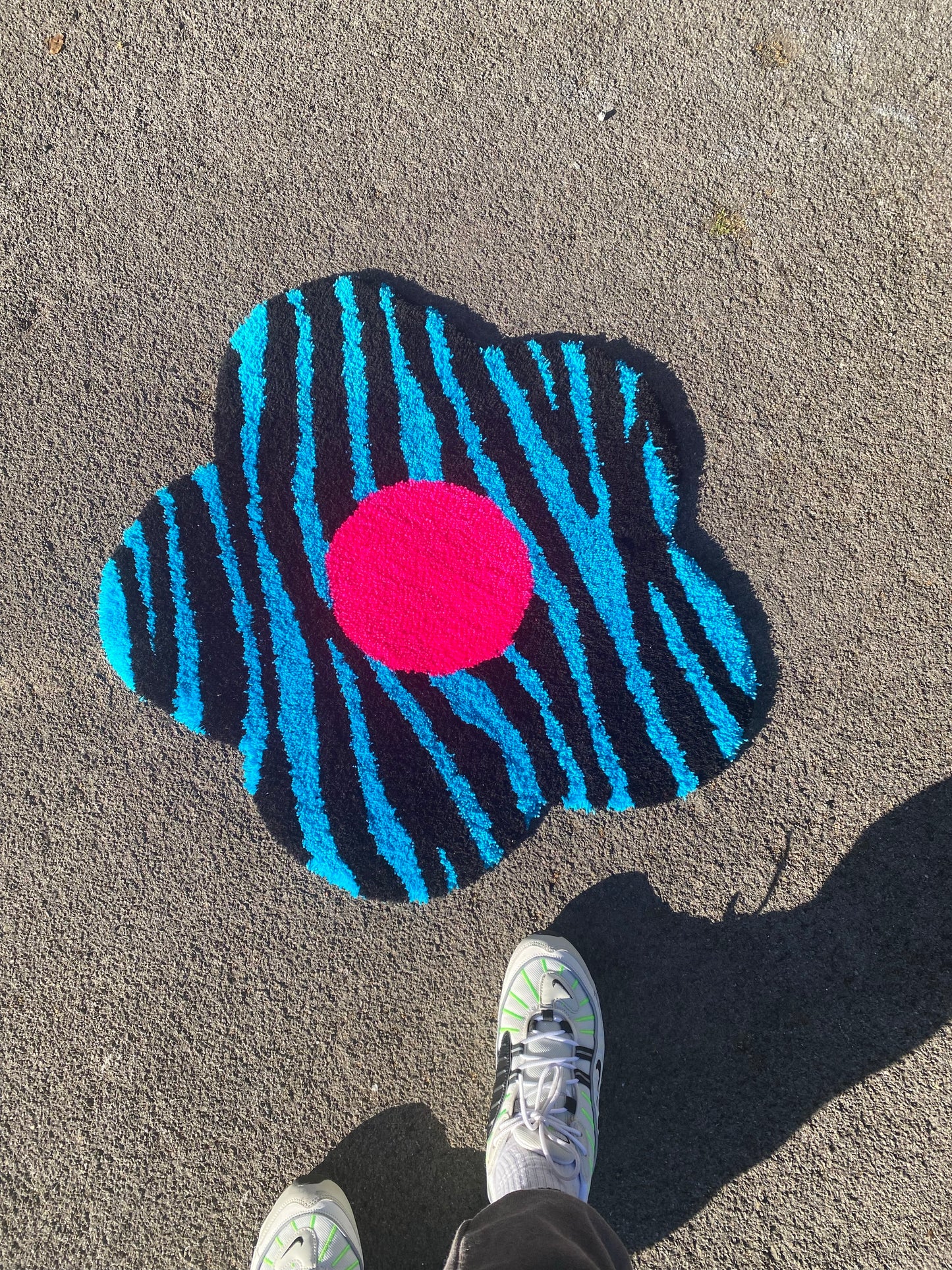 Blue and Pink Zebra Print Flower
