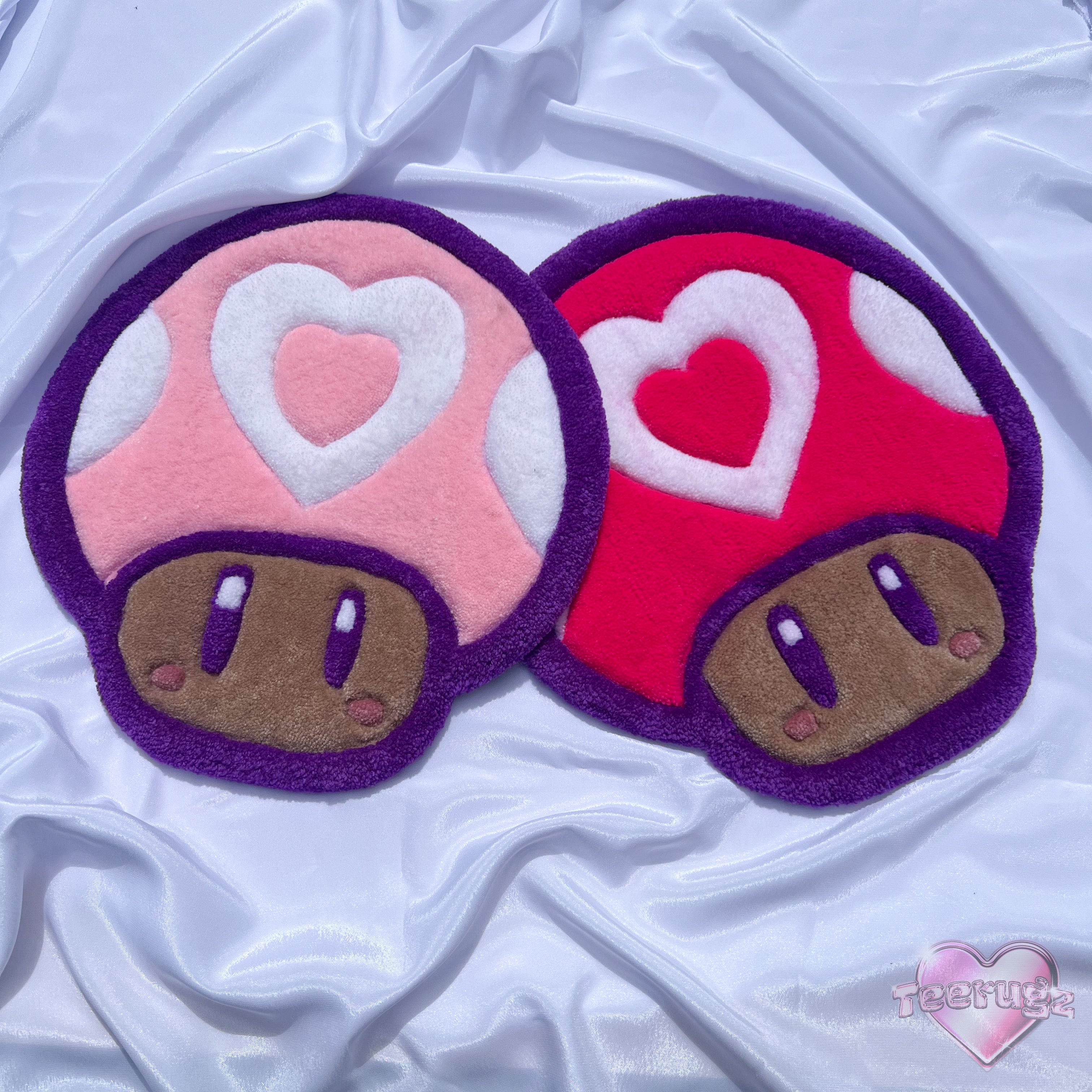 Toadstool Rug Heart Toadstool Rug/Coaster – Teerugz