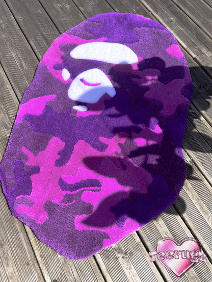 Purple Camo Bape Rug
